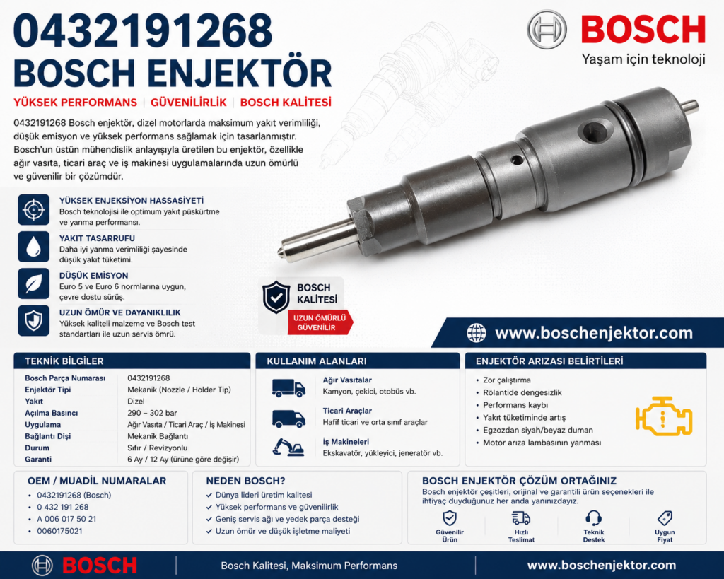 0432191268 Bosch Enjektör | 0 432 191 268 Dizel Enjektör