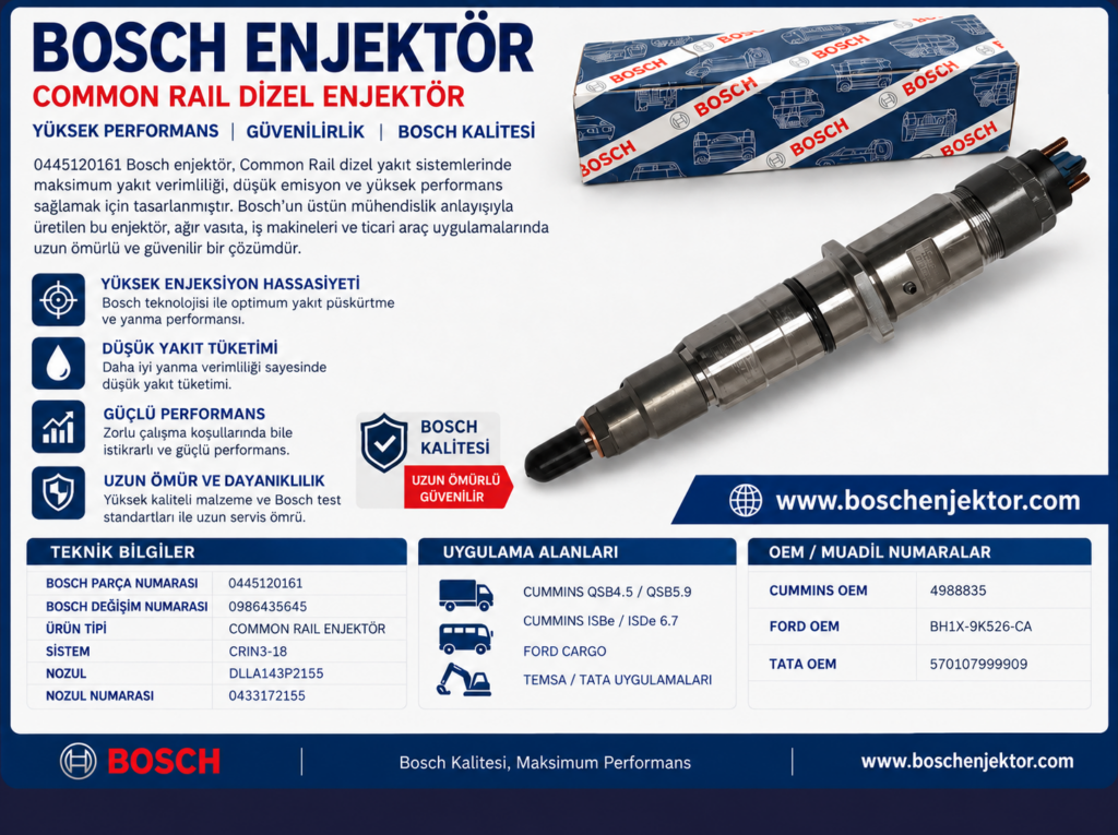 Bosch 0445120161 Common Rail Enjektör | Cummins 4988835